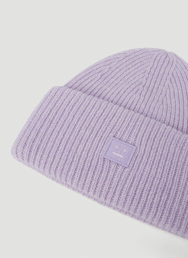 Acne Studios Face Patch Beanie Hat Lilac acn0251018