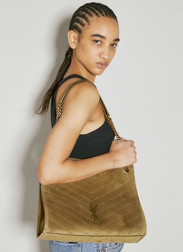 Saint Laurent Nikki Shopping Bag Khaki sla0254100