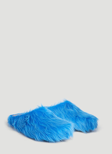 Marni Fussbett Sabot Hairy Mules Blue mni0155014