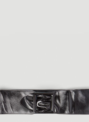 LN-CC® - Saint Laurent: Glossed Waist Belt - Black Saint Laurent Glossed Waist Belt Black sla0245116