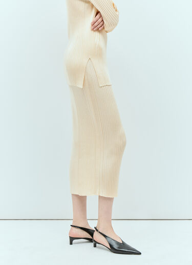 Jil Sander Rib Knit Midi Skirt Beige jil0255017
