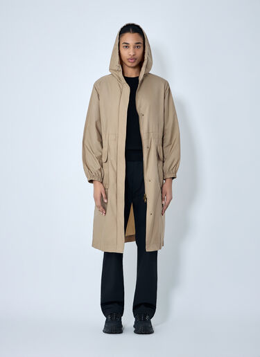 Moncler Hooded Parka Coat Beige mon0264013