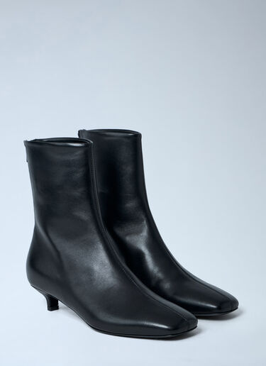 TOTEME Classic Day Leather Ankle Boots Black tot0263051