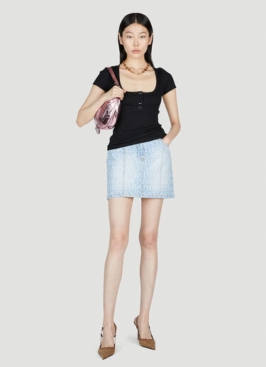 Versace Denim Jacquard Mini Skirt Blue vrs0253008