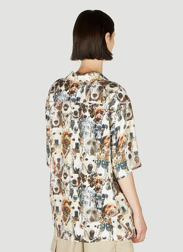 Martine Rose Dog Print Hawaiian Shirt White mtr0352003