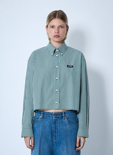 Miu Miu Check Shirt Green miu0261009