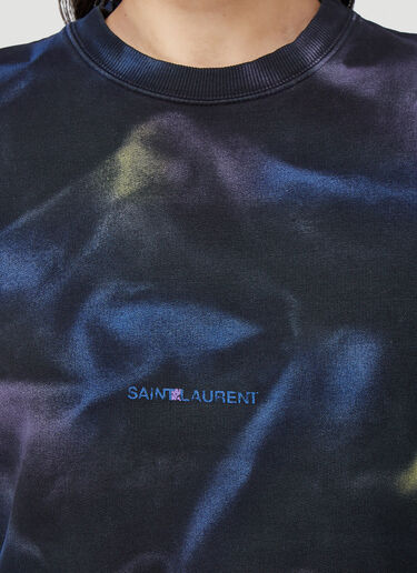 Saint Laurent Round Collar Sweatshirt Blue sla0243029