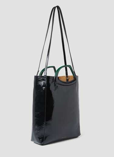 주름진 가죽 토트백 Dries Van Noten 주름진 가죽 토트백 블랙 dvn0253001