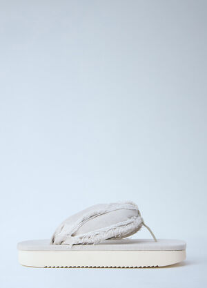 Rick Owens DRKSHDW Frayed Edge Thong Sandals White drk0164036