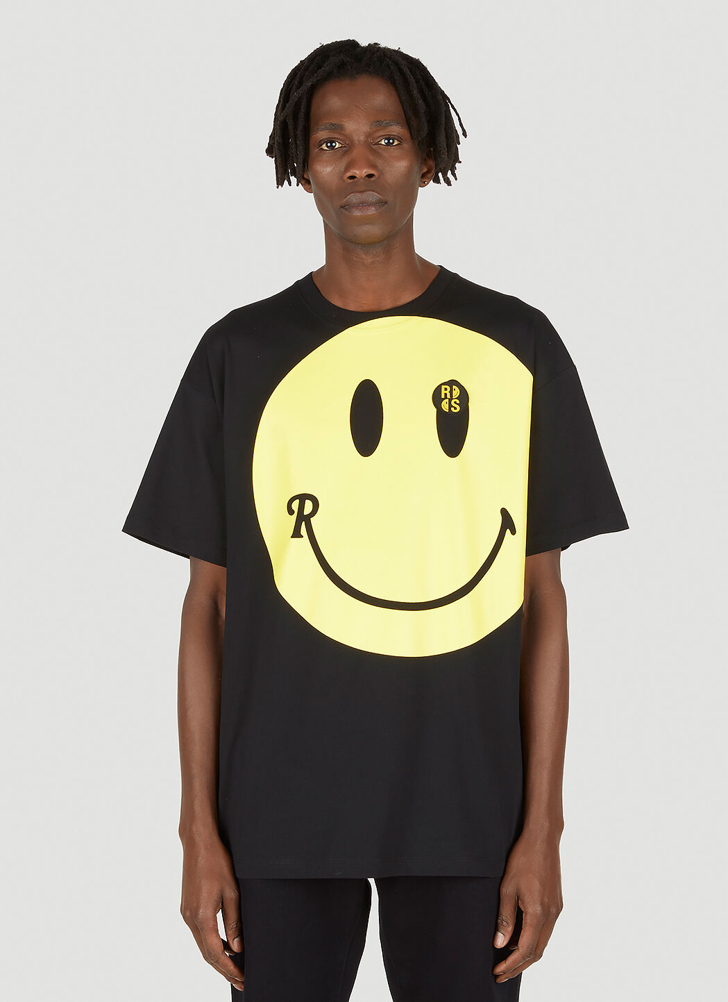 Raf Simons x Smiley Men s Big Fit Smiley T Shirt in Black LN CC
