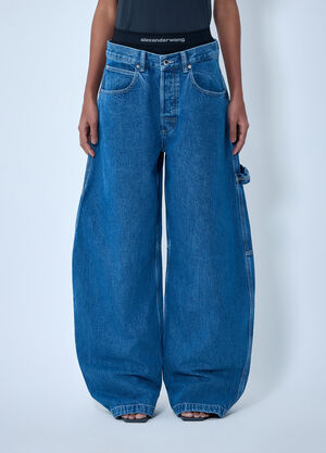 Alexander Wang Logo Motif Denim Jeans Dark Blue awg0263031