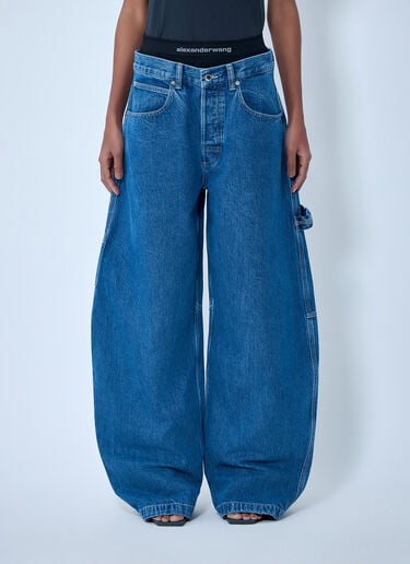 Alexander Wang Logo Motif Denim Jeans Dark Blue awg0263031