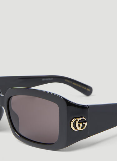 Gucci GG 矩形太阳镜 黑色 gus0254004