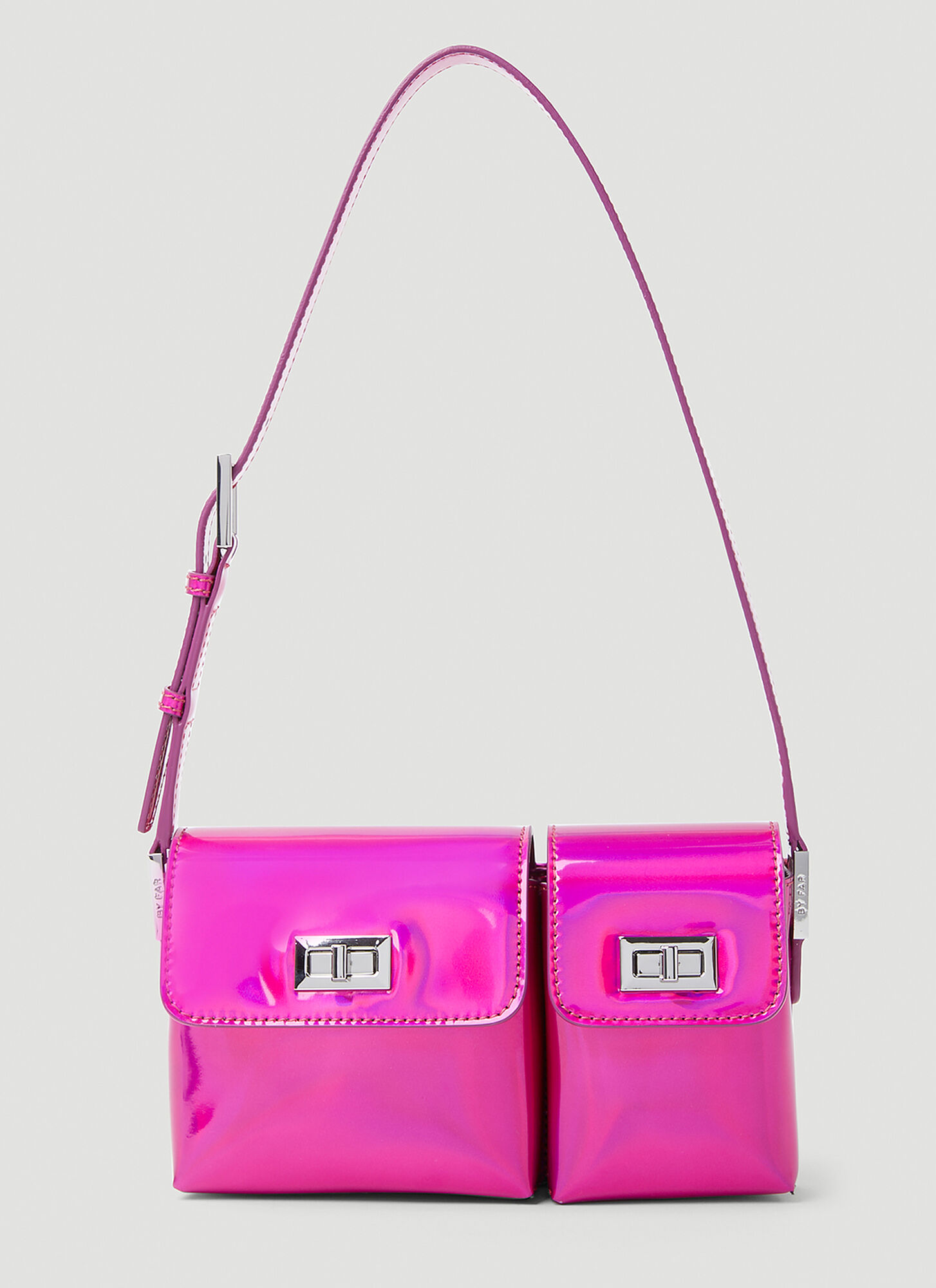 Shop By Far Baby Billy Iridescent Shoulder Bag In Pink