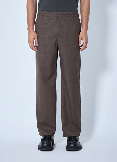 LN-CC® - The Row: Ari Wool Wide-Leg Pants - Brown The Row Ari Wool Wide-Leg Pants Brown row0165001