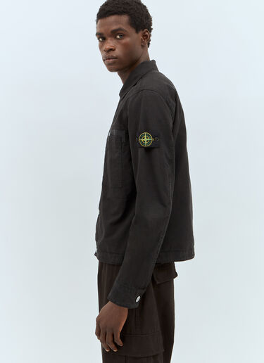 Stone Island Canvas Overshirt Black sto0158033
