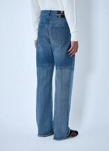 Wales Bonner Patched Slub Wide-Leg Jeans Blue wbn0164001
