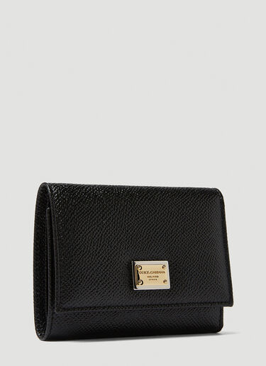 Dolce & Gabbana Logo Plaque Trifold Wallet Black dol0249096