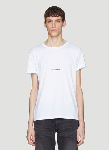 Saint Laurent Smiley Hotel Print T-Shirt White sla0136020