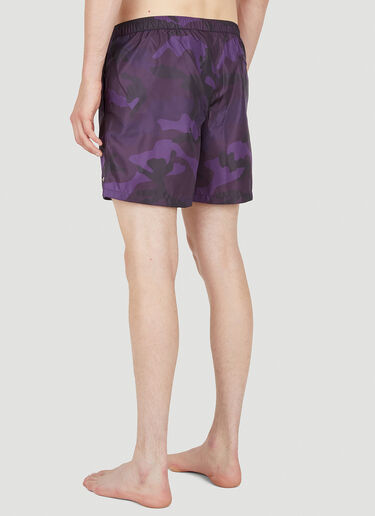 Valentino Camouflage Print Swim Shorts Purple val0149009