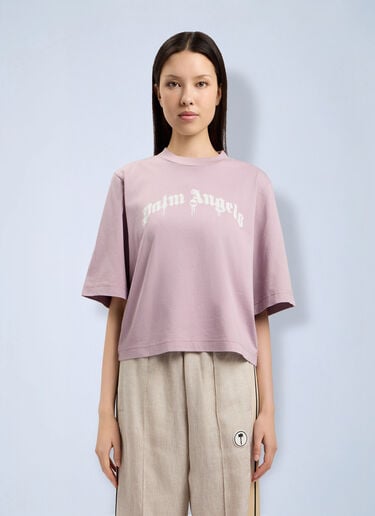 Palm Angels Curved Logo Boxy T-Shirt Pink pma0264193