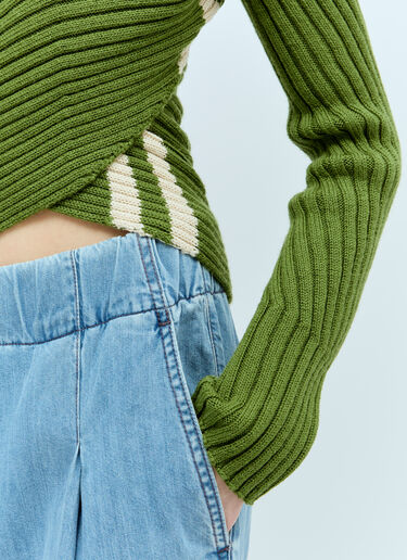 Dries Van Noten Twisted Knit Sweater Green dvn0256026