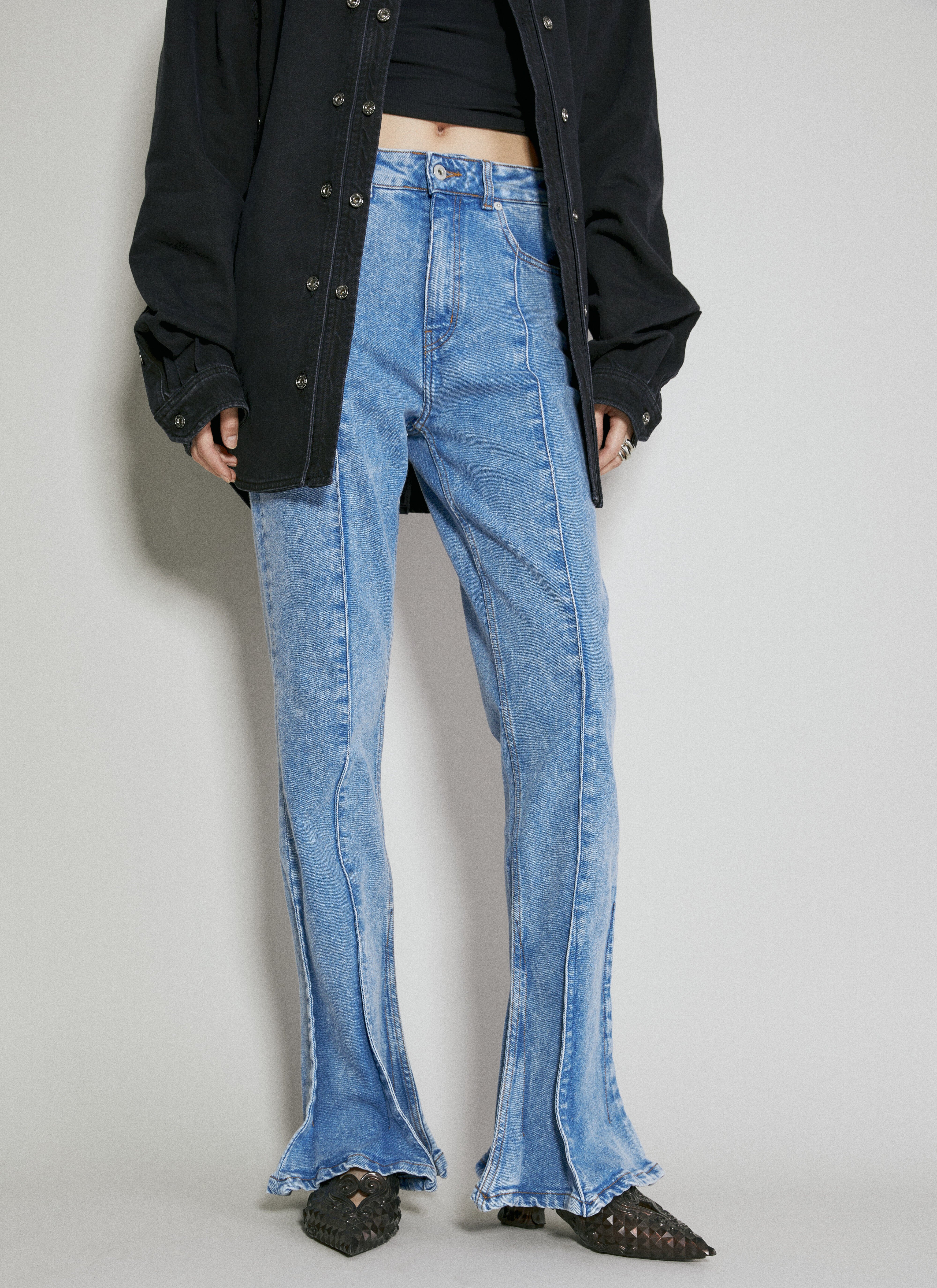 Y Project Trumpet Slim Jeans in Blue fur Damen LN CC
