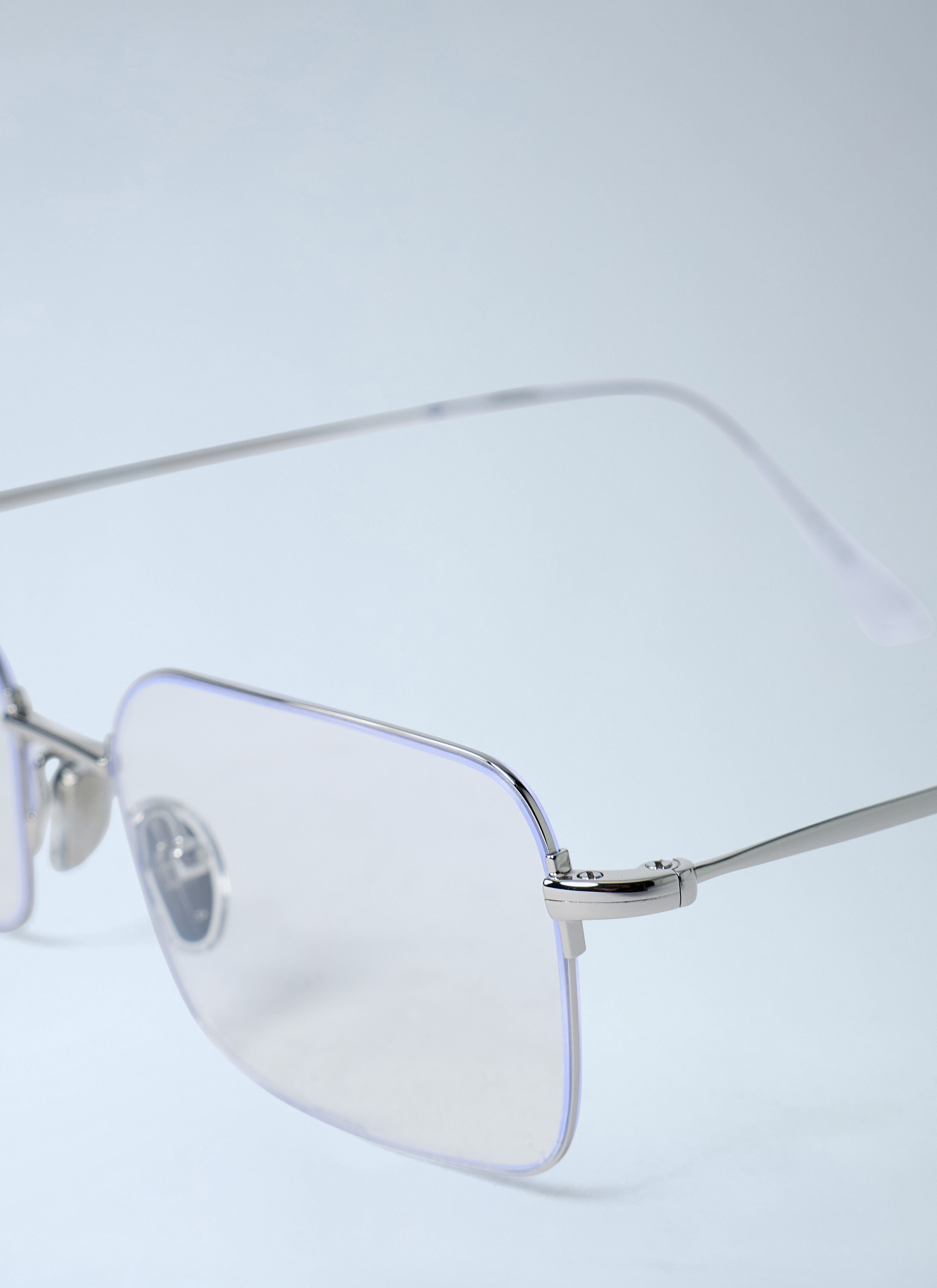 Balenciaga Men's' Invisible Rectangle Sunglasses in Silver | LN-CC®