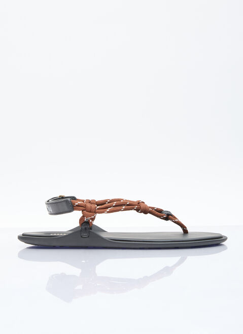 Acne Studios Riviere Cord And Leather Sandals Black acn0355013