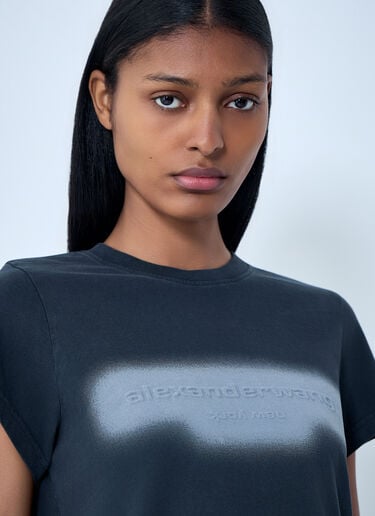 Alexander Wang Cotton Jersey Logo T-Shirt Dark Grey awg0263016