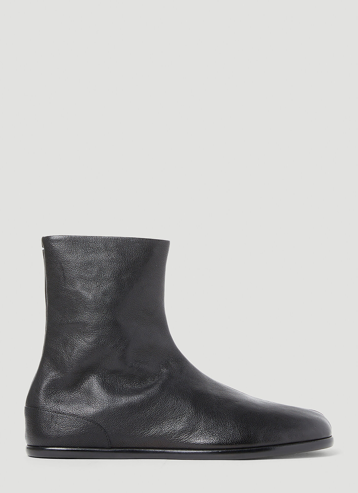 Shop Maison Margiela Tabi Ankle Flat Boots In Black