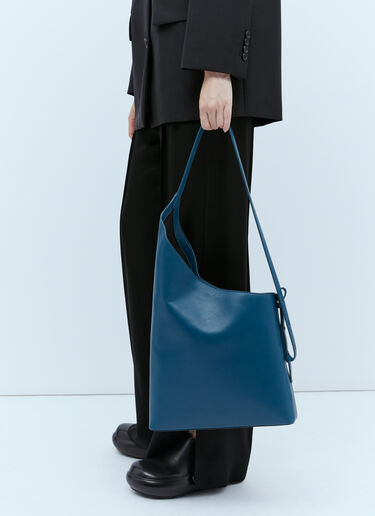 Aesther Ekme Demi Lune Leather Shoulder Bag Blue aes0254004