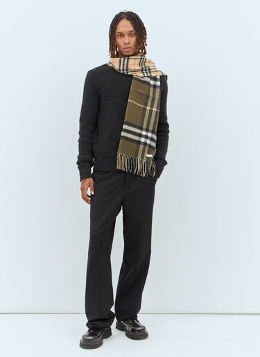 Burberry 格纹羊绒围巾 米色 bur0157036
