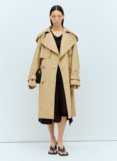 Sportmax 면 개버딘 트렌치 코트 베이지 spx0255010