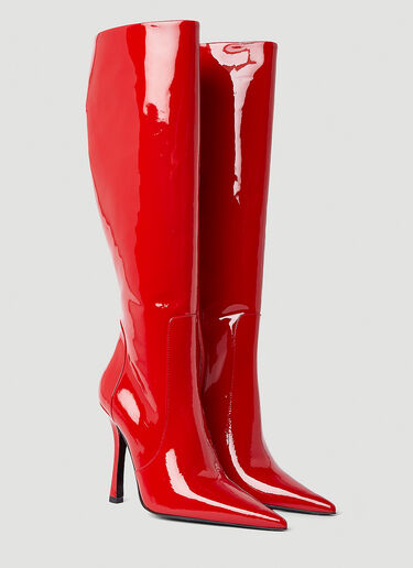 Blumarine Patent High Heeled Boots Red blm0249012