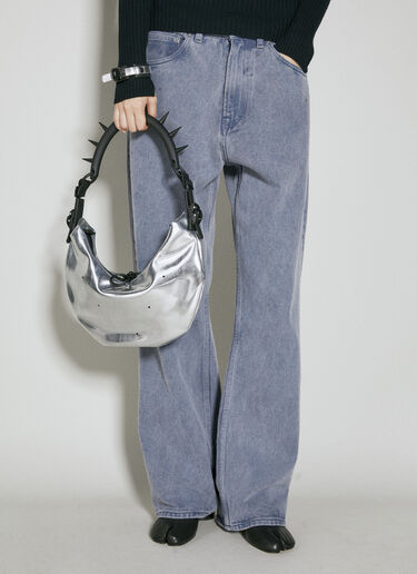 Spike Handle Half Moon Shoulder Bag Innerraum Spike Handle Half Moon Shoulder Bag Silver inn0354005
