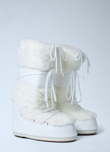 MB Icon Faux-Fur Boots Moon Boot MB Icon Faux-Fur Boots White mnb0362007