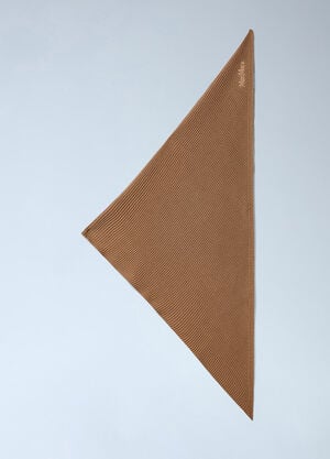 Max Mara Ribbed Knit Triangle Scarf Camel max0266088