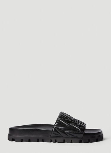 Logo Plaque Flats Miu Miu Logo Plaque Flats Black miu0252031
