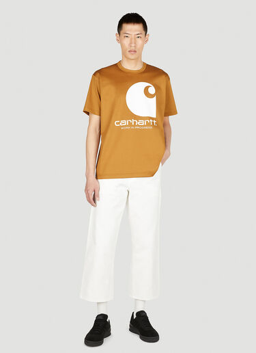 Junya Watanabe x Carhartt Logo Print T-Shirt Brown jwc0152004