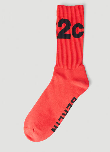 Big Logo Socks 032C Big Logo Socks Red cee0148017