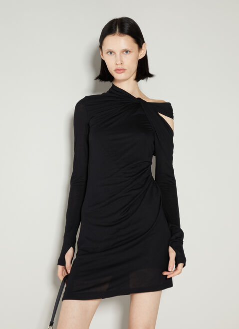 Helmut Lang ツイストアシンメトリーミニドレス ブラック hlm0253003