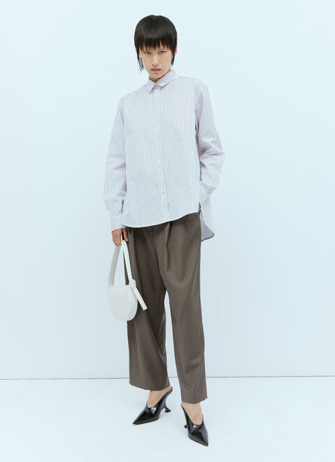 TOTEME シグネチャーのストライプシャツ ブラウン tot0254017