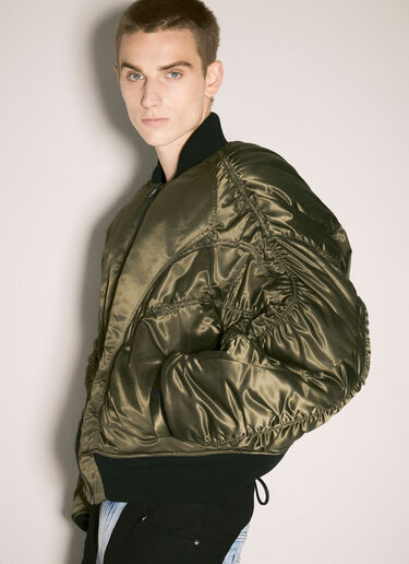 Mugler Satin Bomber Jacket Green mug0158002