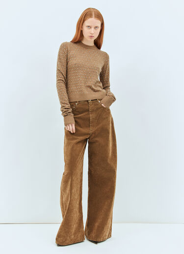 Sportmax Studded Wool-Blend Sweater Brown spx0258004