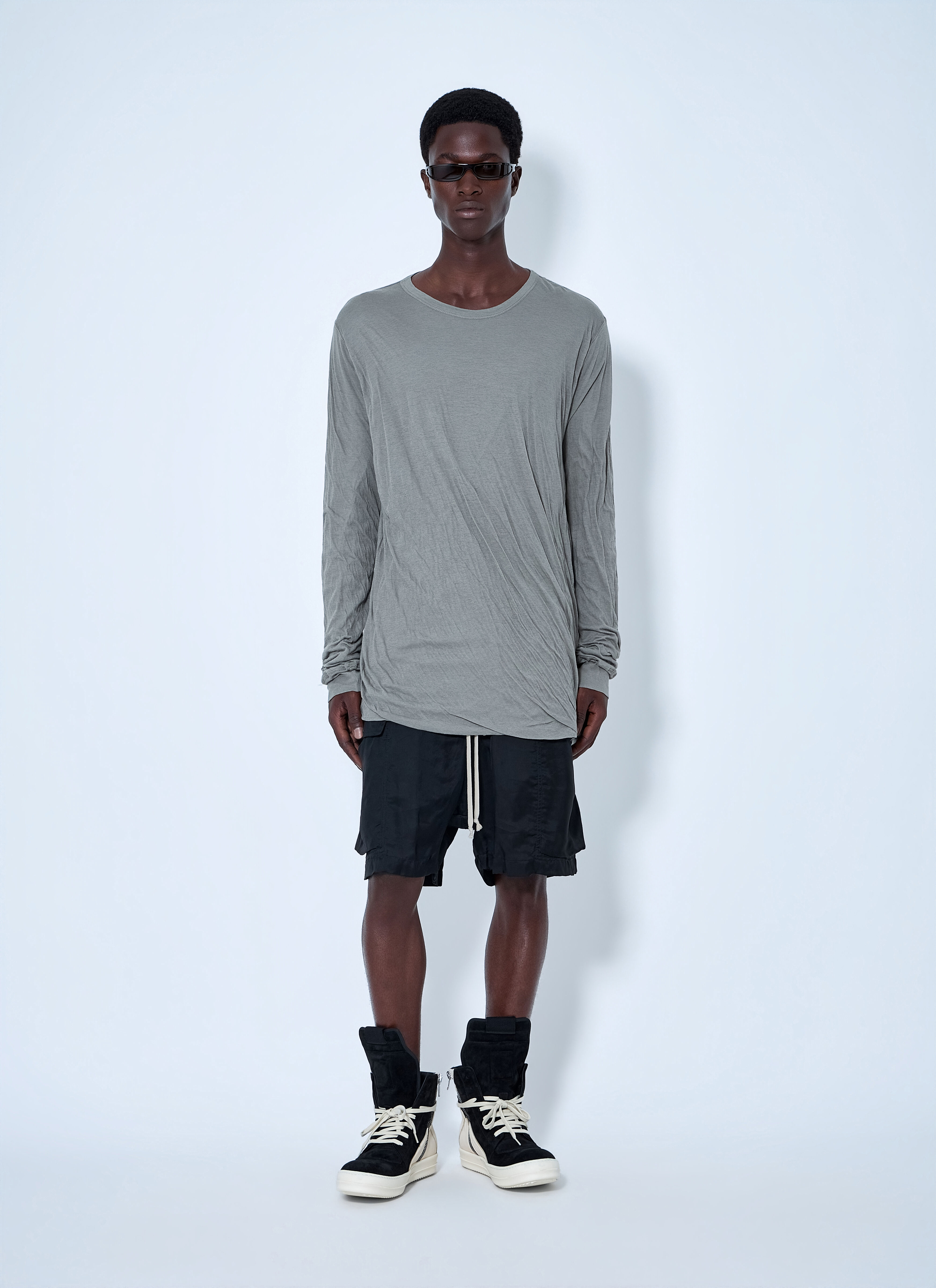 Rick Owens Men's' Jumbo Double LS T-Shirt in White | LN-CC®