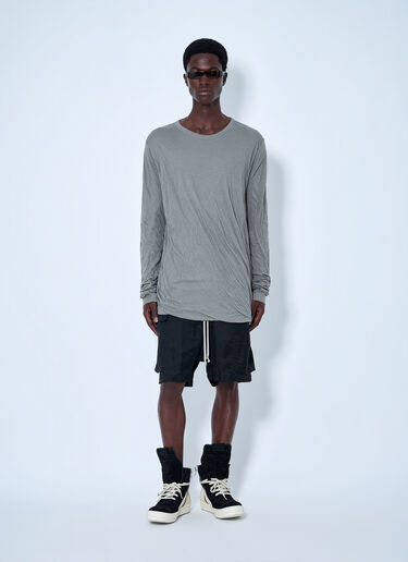 LN-CC® - Rick Owens: Jumbo Double LS T-Shirt - White Rick Owens Jumbo Double LS T-Shirt White ric0165076