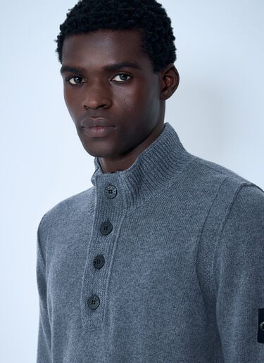 Logo Patch Sweater Stone Island Logo Patch Sweater Grey sto0162036