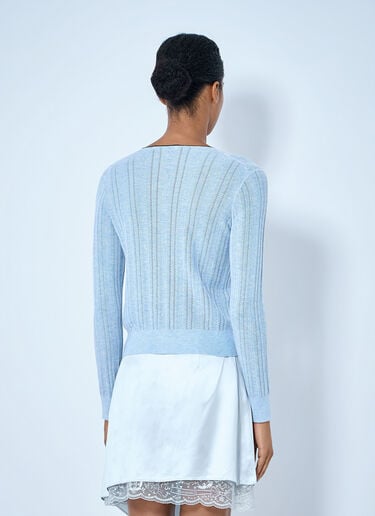 LN-CC® - Acne Studios: Ribbed Cardigan with Button Fastening - Light Blue Acne Studios Ribbed Cardigan with Button Fastening Light Blue acn0265063