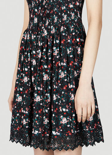 Rabanne Rose Print Dress Black pac0252002
